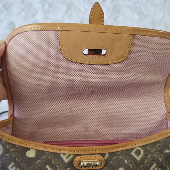Vintage DOONEY&BOURKE Signature Coated Canvas Leather Shoulder Strap Handbag - Picture 9 of 13